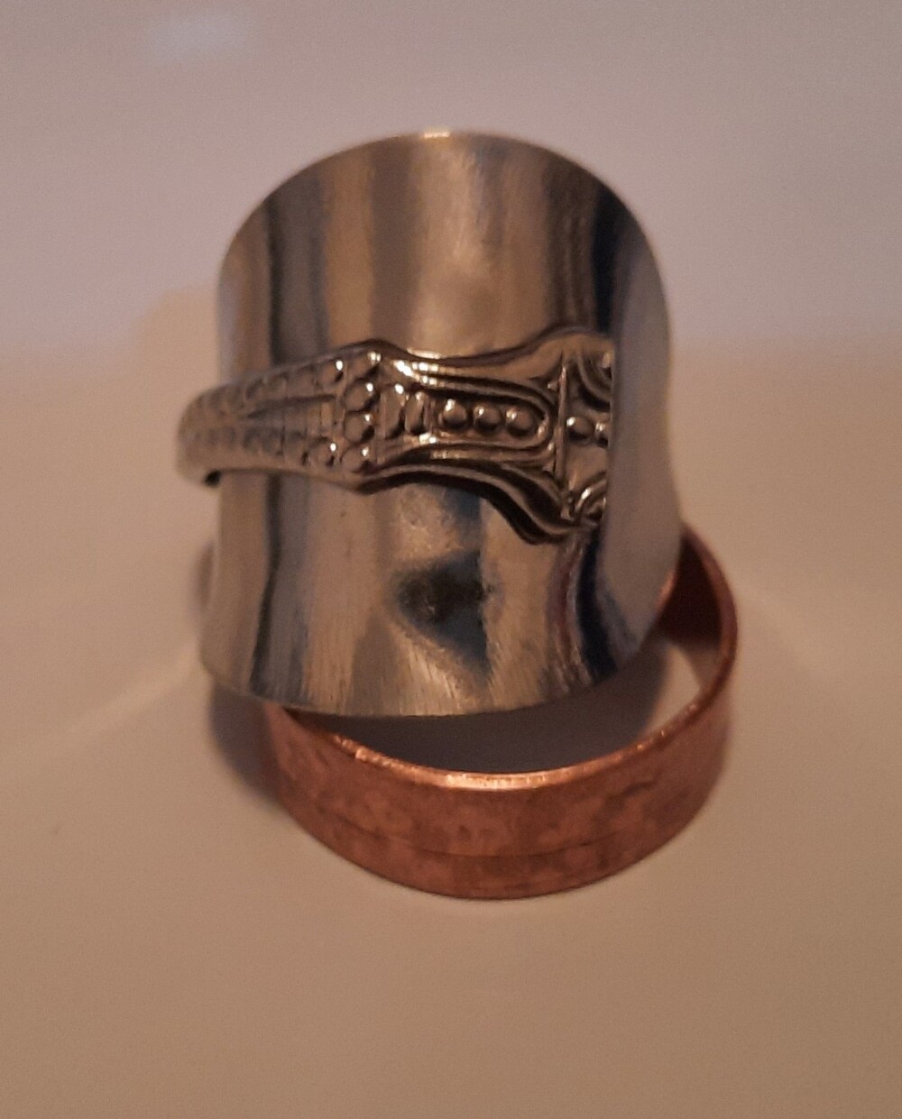 Guitar Decorative Spoon Ring - Silver